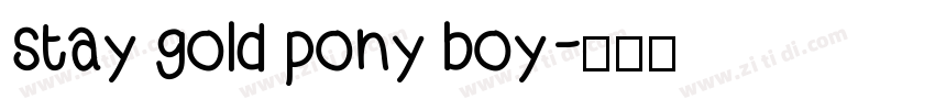 stay gold pony boy字体转换